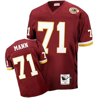 Men's Charles Mann Washington Commanders Burgundy With 50TH Patch Throwback Jersey - Authentic Red