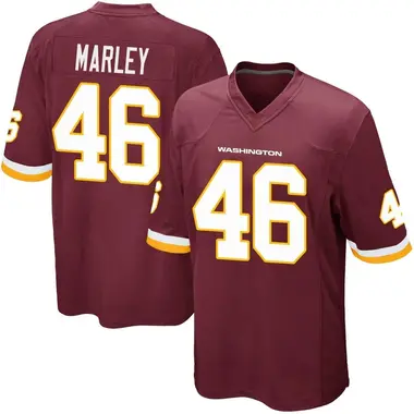 Men's Nico Marley Washington Commanders Burgundy Team Color Jersey - Game