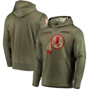 Men's Washington Commanders 2018 Salute to Service Sideline Therma Performance Pullover Hoodie - Olive