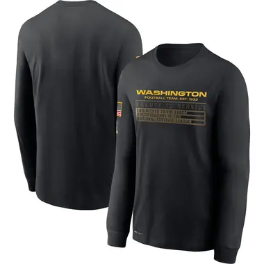 Men's Washington Commanders 2020 Salute to Service Sideline Performance Long Sleeve T-Shirt - Black