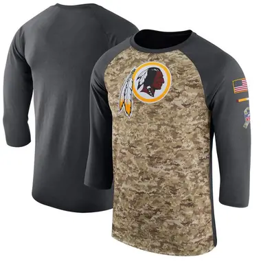 Men's Washington Commanders Salute to Service 2017 Sideline Performance Three-Quarter Sleeve T-Shirt - Legend Camo/Anthracite