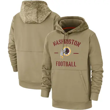 Men's Washington Commanders Tan 2019 Salute to Service Sideline Therma Pullover Hoodie -