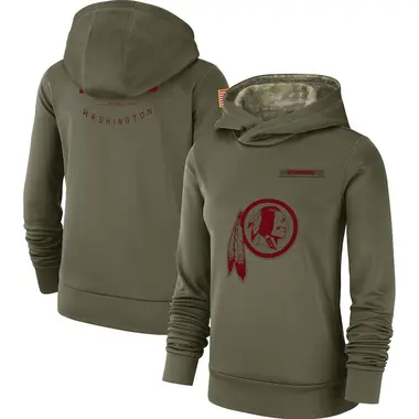 Women's Washington Commanders 2018 Salute to Service Team Logo Performance Pullover Hoodie - Olive